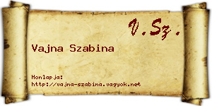 Vajna Szabina névjegykártya